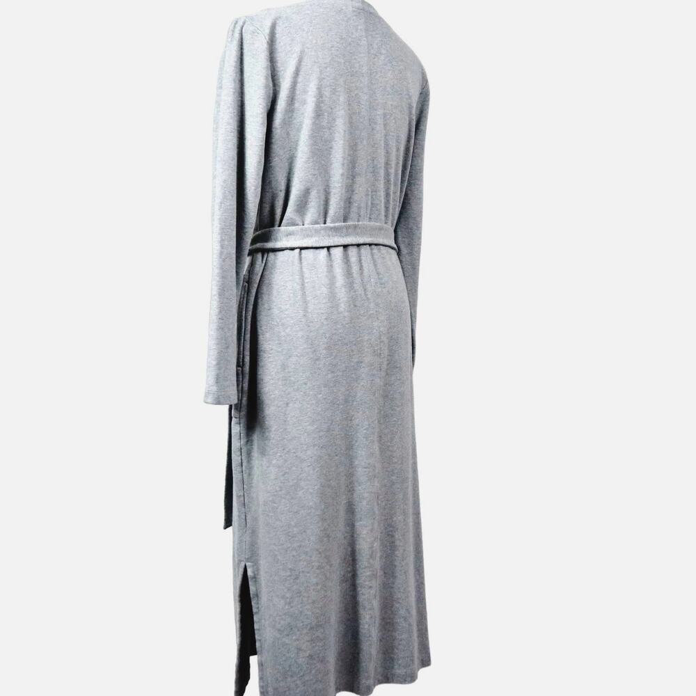 J Jill Pure Jill Size M Belted Jersey Knit Maxi Dress Heather Gray - Picture 4 of 12